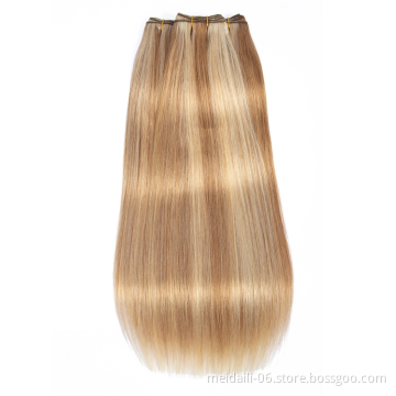 Highlight Bundles Straight Brazilian Hair Ombre Bundles Remy 4/27 Brown Straight Hair Bundles with Highlights